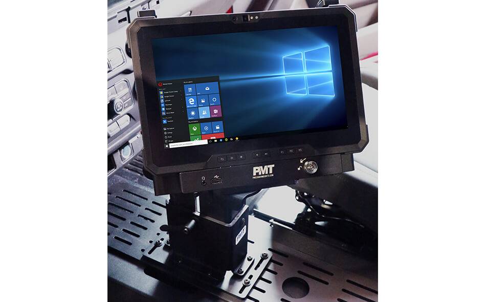 Tower Pedestal (AS5.T900.001) on 36" Base Plate (90.C139.016-1) with Tablet Tilt (AS7.U700-008-1) and Dell Tablet Dock (AS7.D920.102)